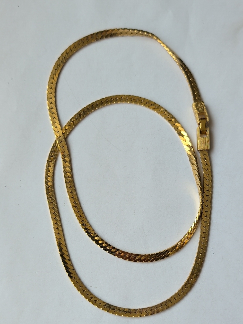 Givenchy Gold Tone Herringbone Necklace